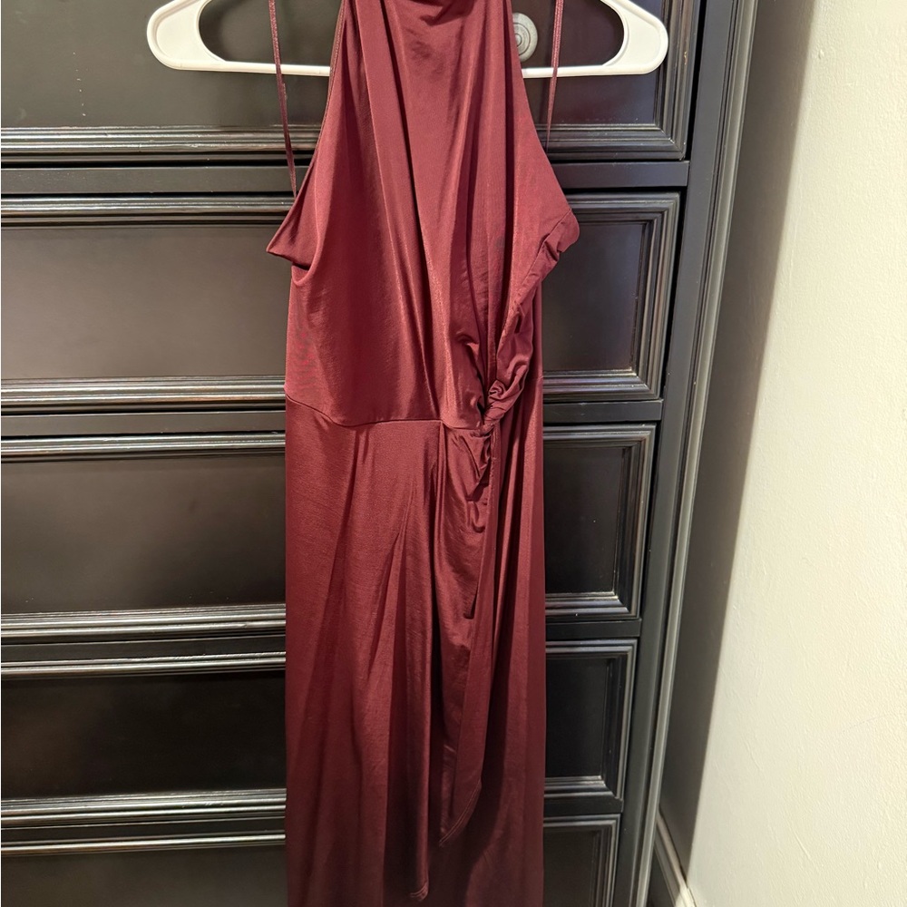 Ted Baker Asymmetrical Burgundy Dress